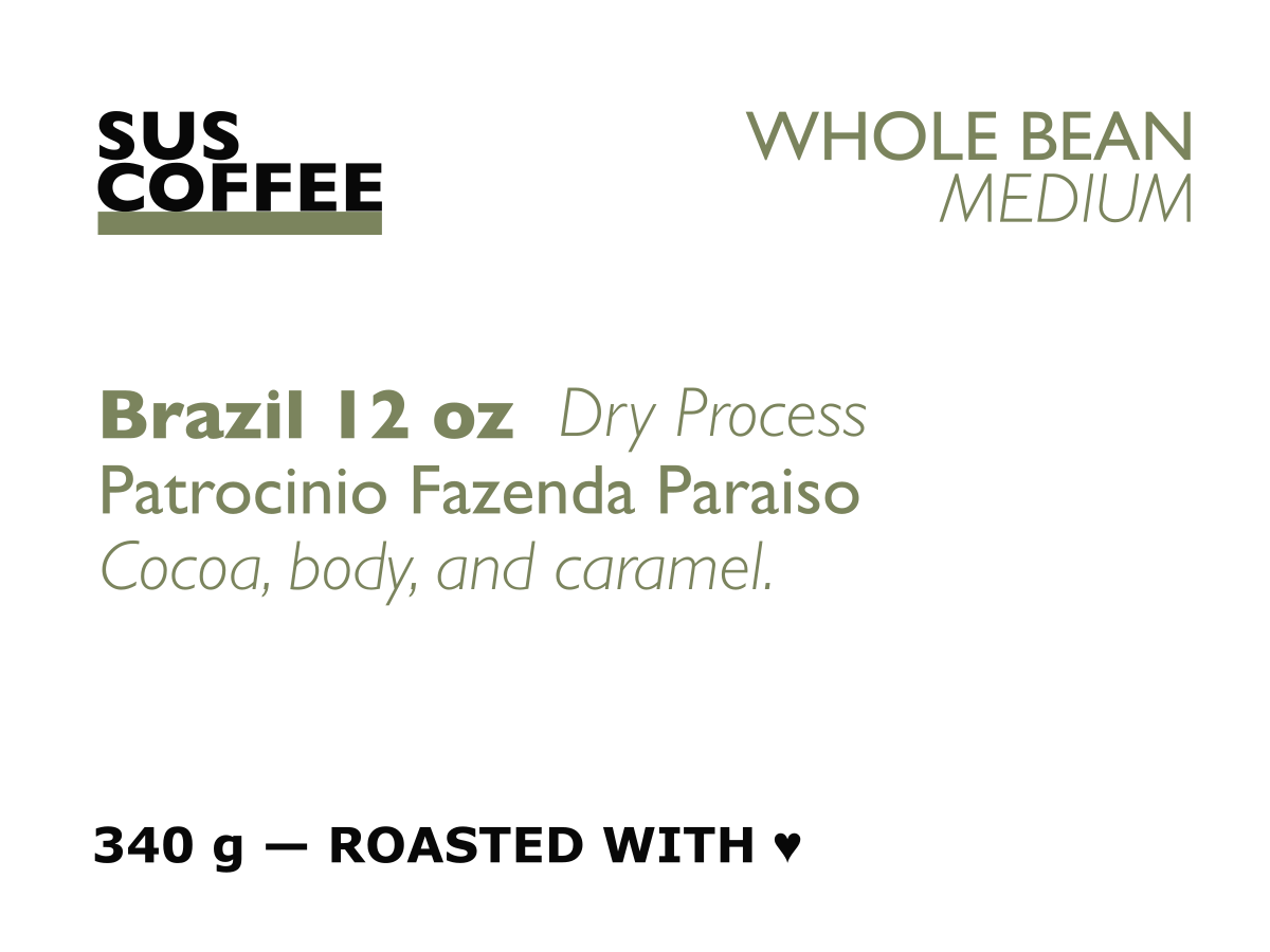 Brazil Premium Patrocinio Fazenda Paraiso 12 oz Whole Medium