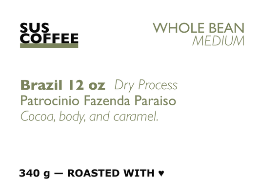 Brazil Premium Patrocinio Fazenda Paraiso 12 oz Whole Medium
